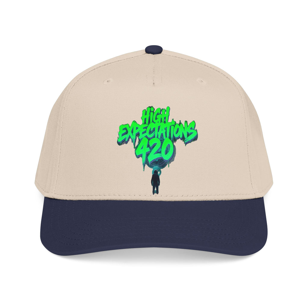 Mid Profile Baseball Cap — 'High Expectations 420' Graphic Hat