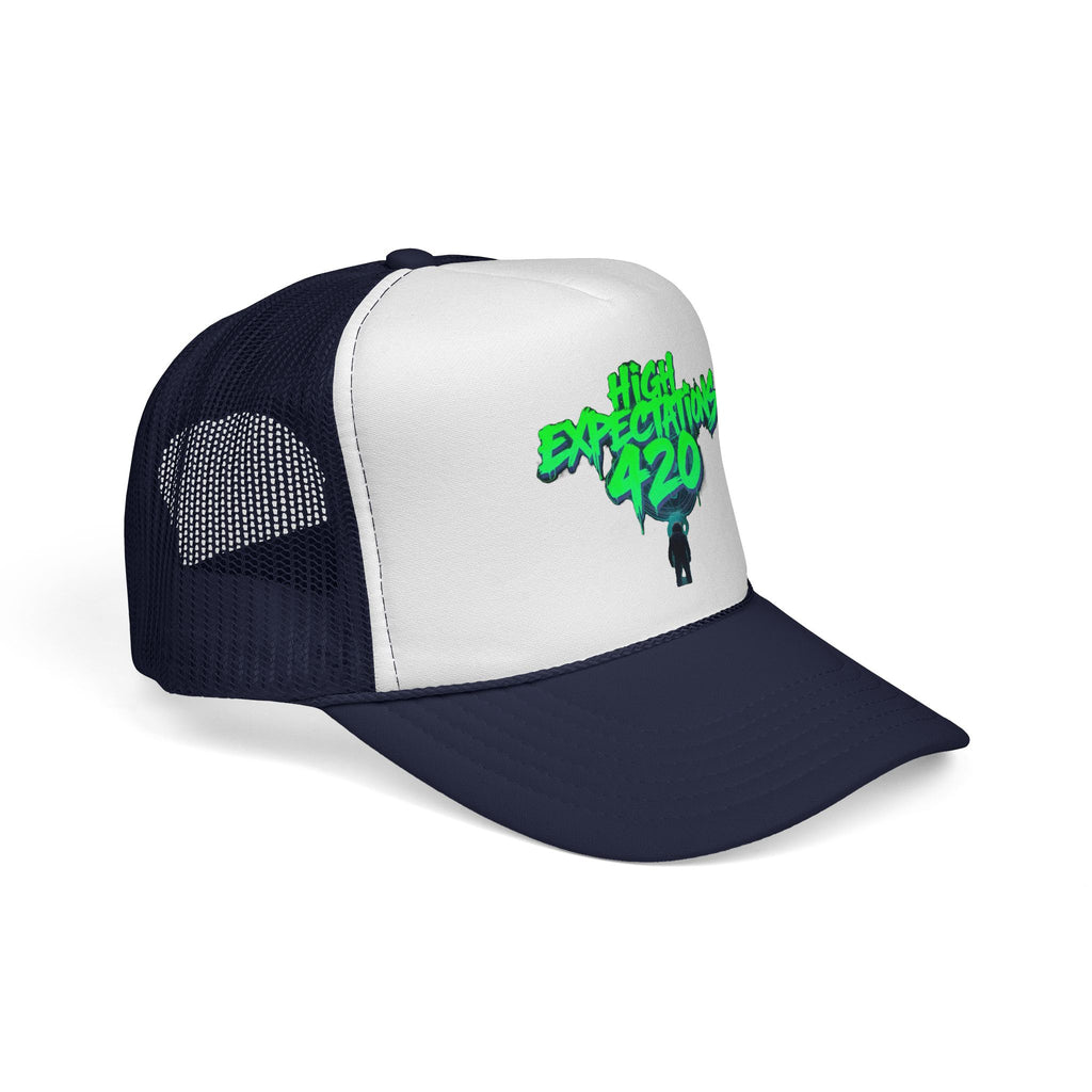 Trucker Cap — "High Expectations 420" Graphic Mesh Hat