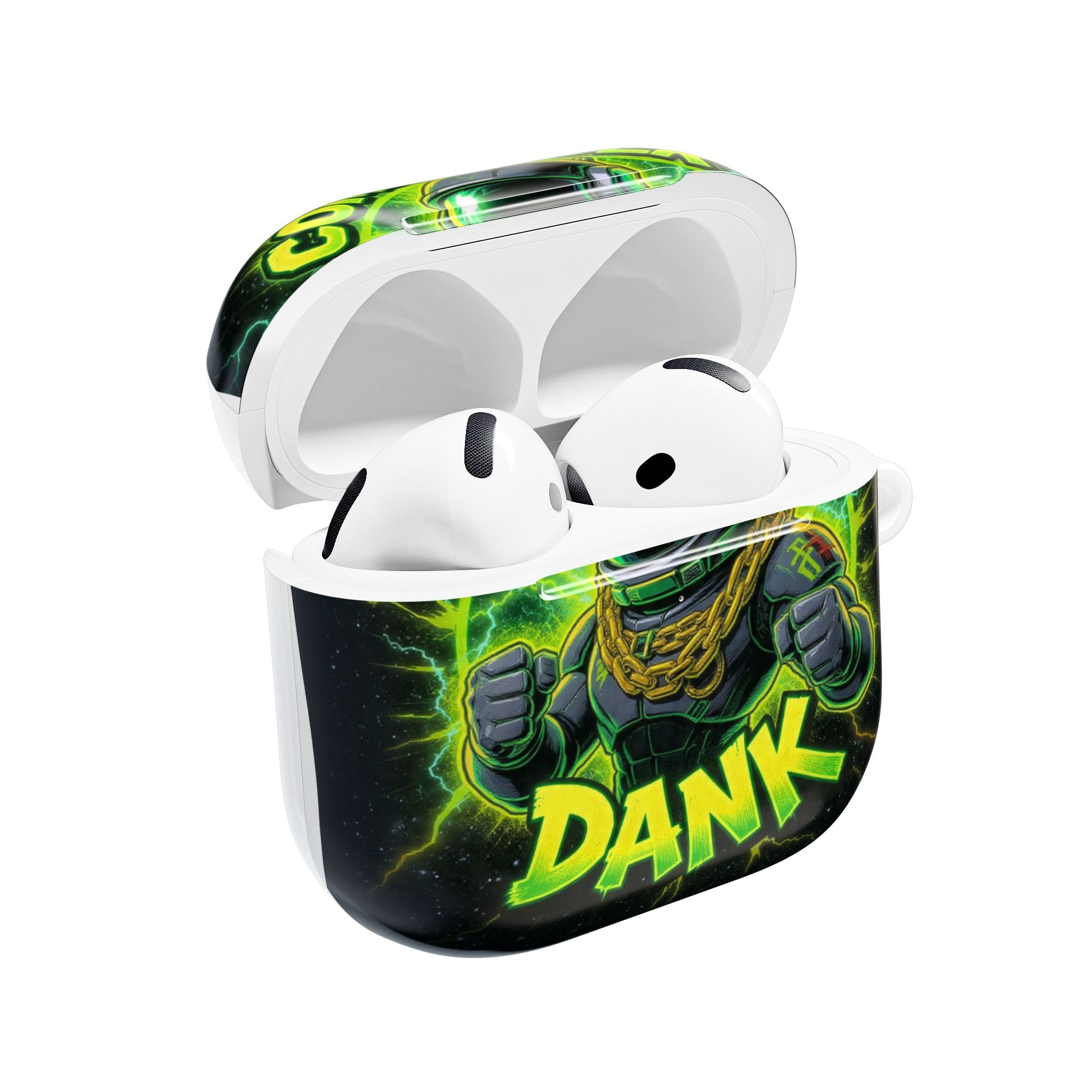 Commander Dank AirPod Case — Neon Gamer Pilot Design