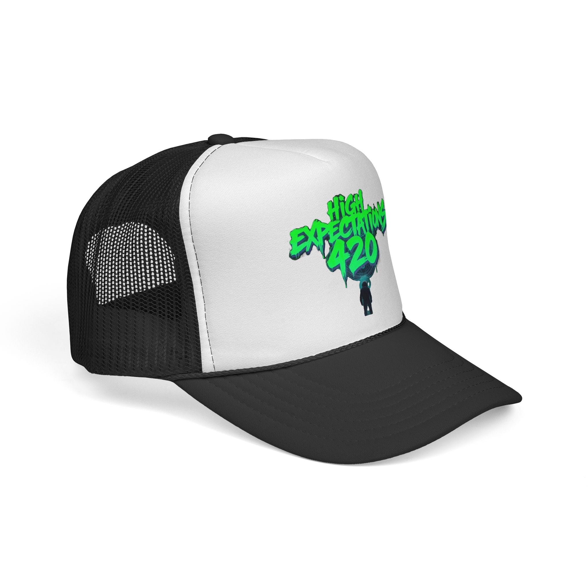 Trucker Cap — "High Expectations 420" Graphic Mesh Hat