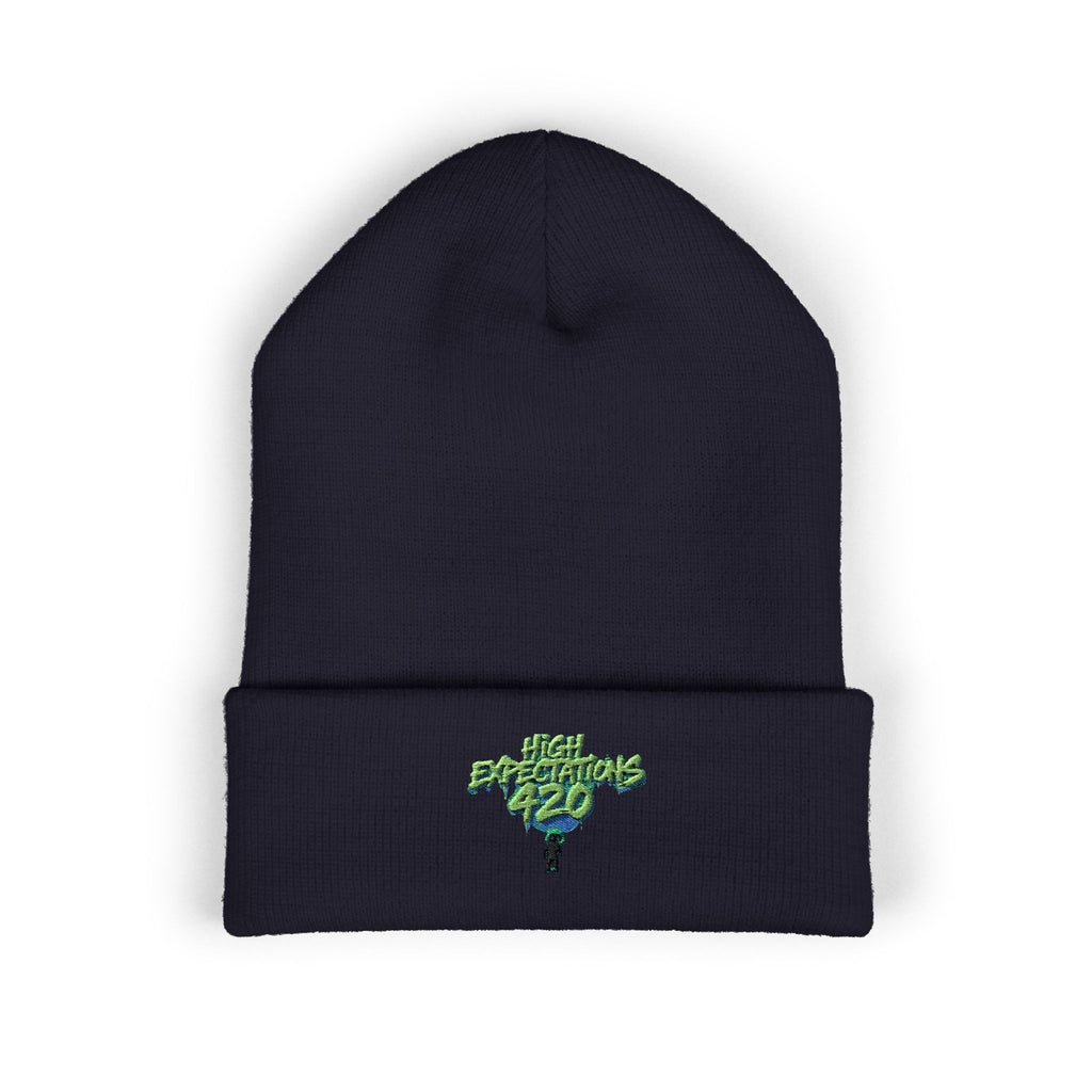 HE420 Logo Beanie — Classic Embroidered Cuffed Knit Hat