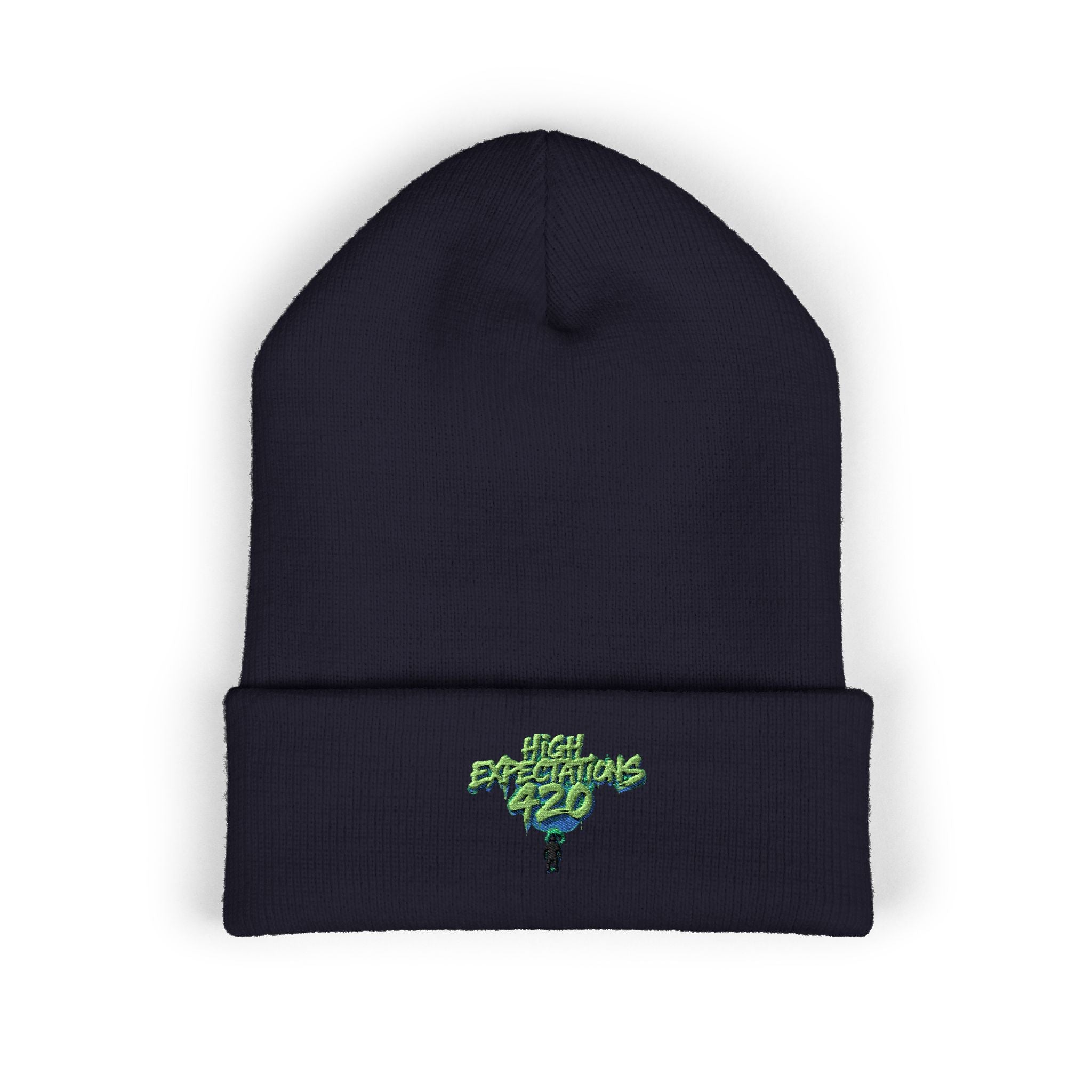 HE420 Logo Beanie — Classic Embroidered Cuffed Knit Hat