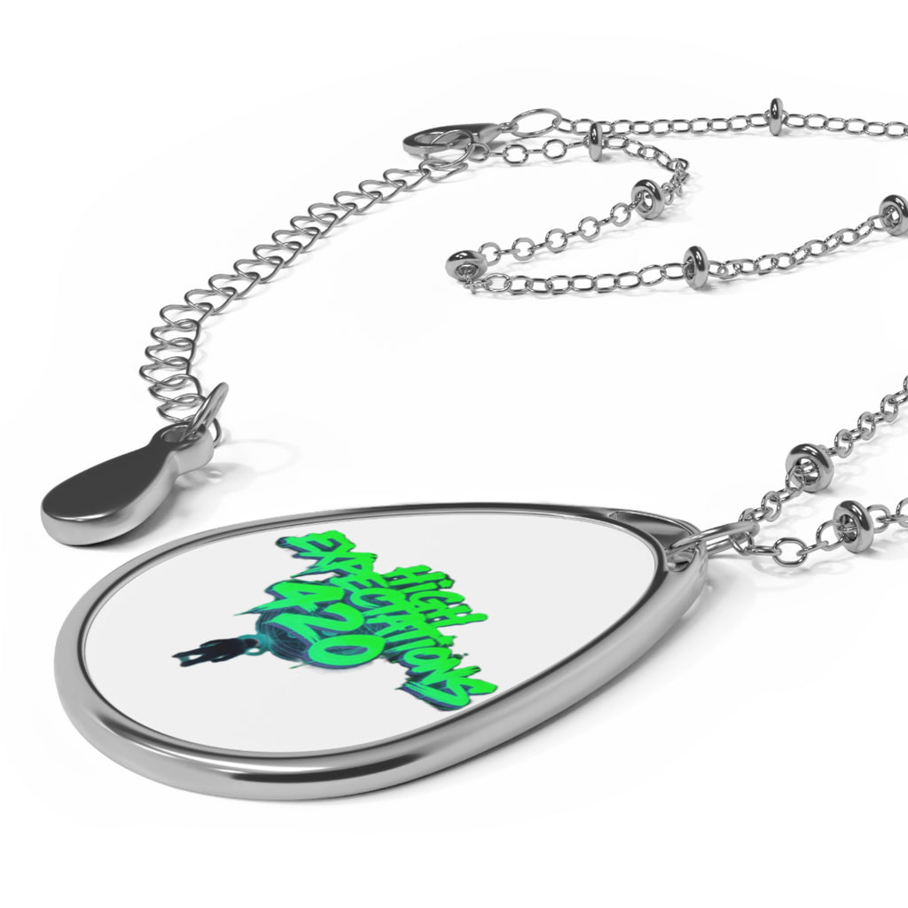 HE420 Oval Necklace – Teardrop Pendant Necklace