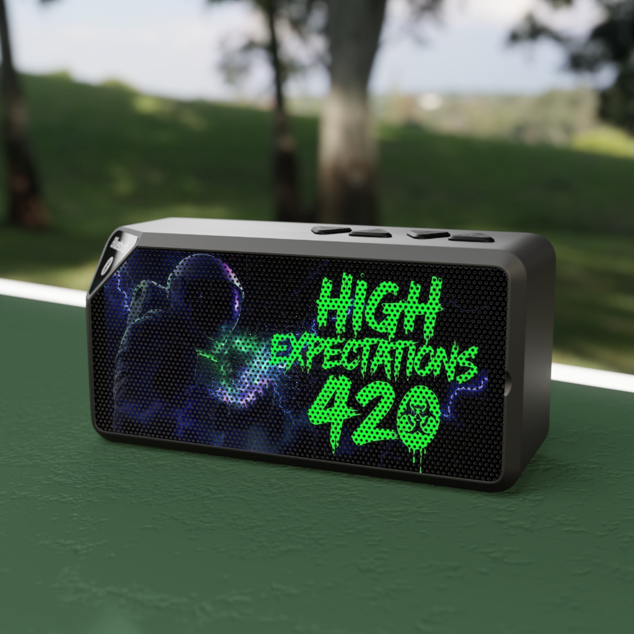 HE420 Toxic Logo Bluetooth Speaker — Vaporwave Skull Party Speaker