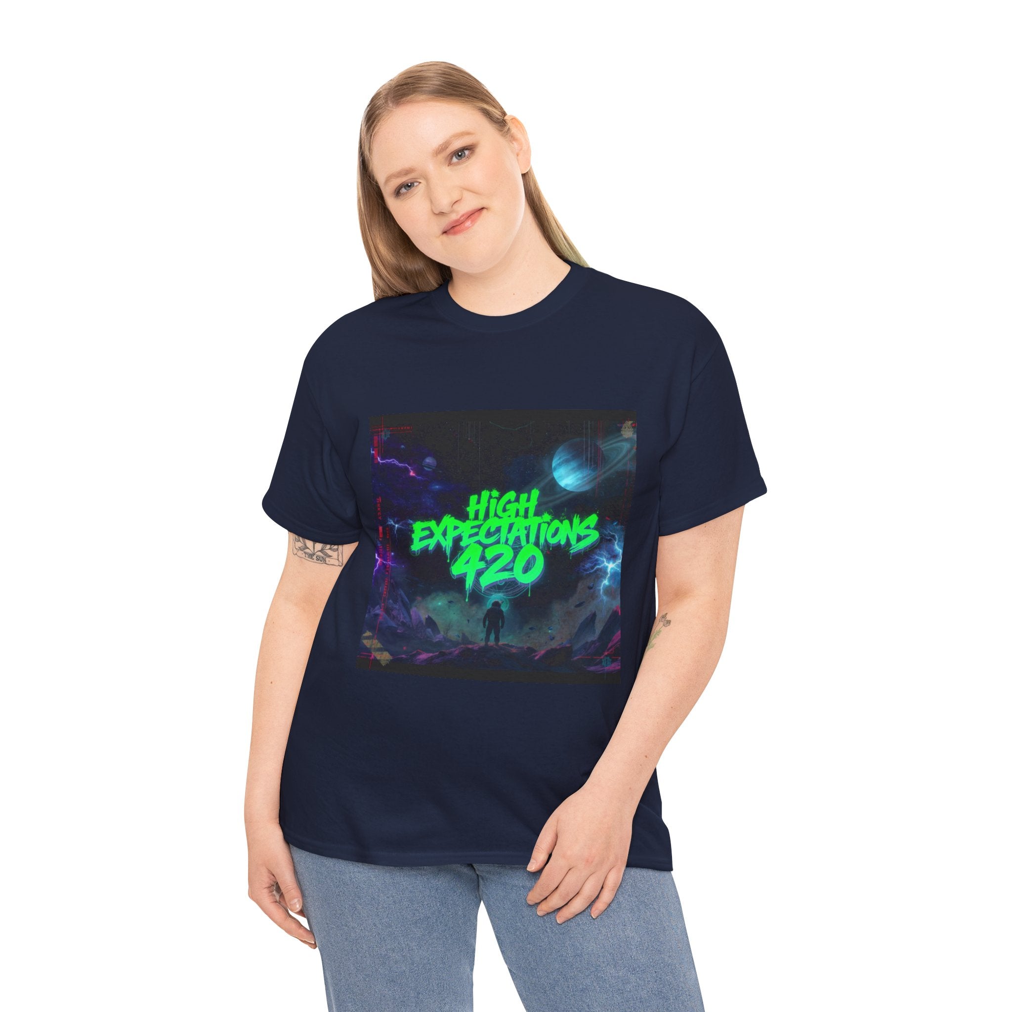 420 High Expectations Tee — Neon Smoke Graphic T-Shirt