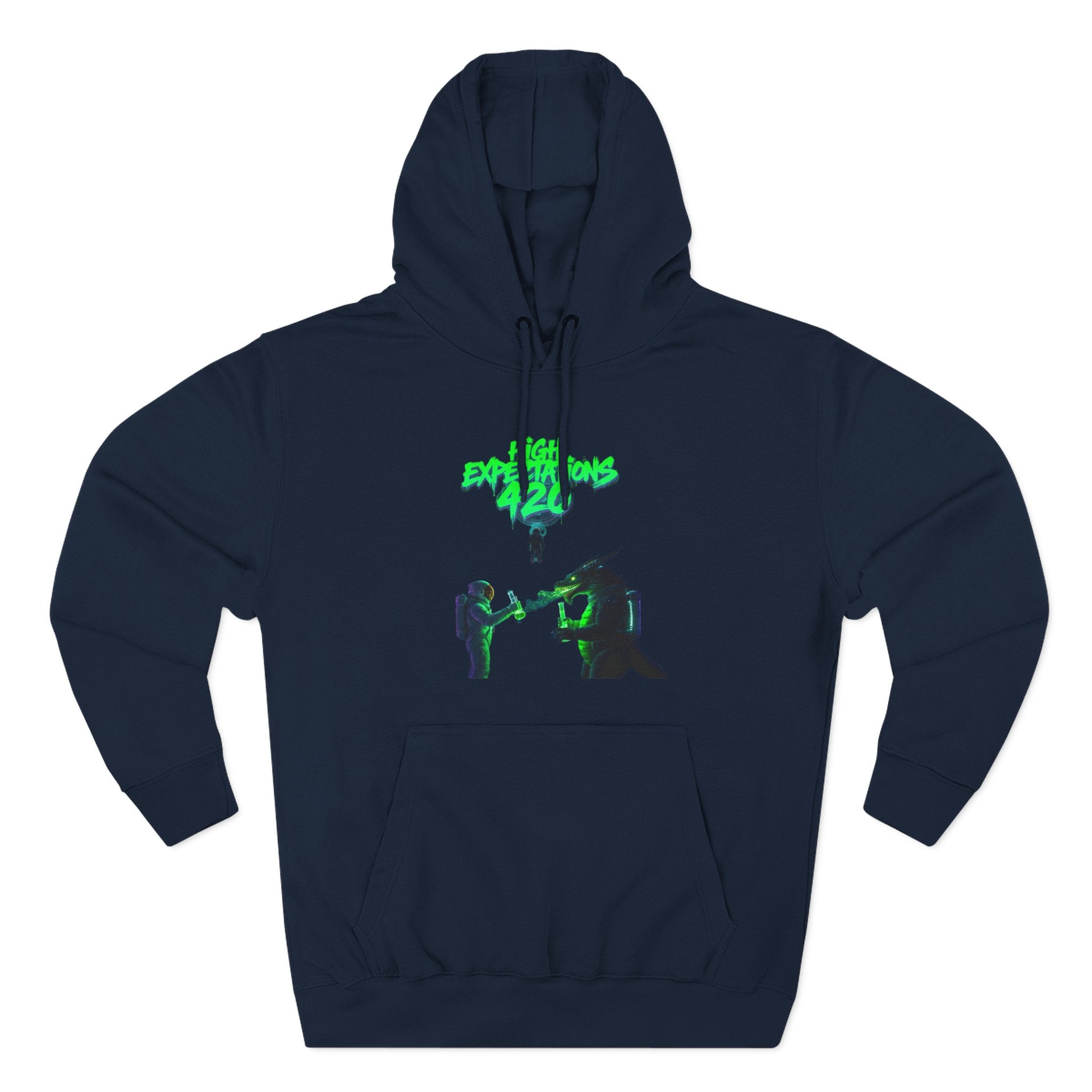 Fleece Hoodie - Neon Concert Photo Graphic "Dank Zilla"