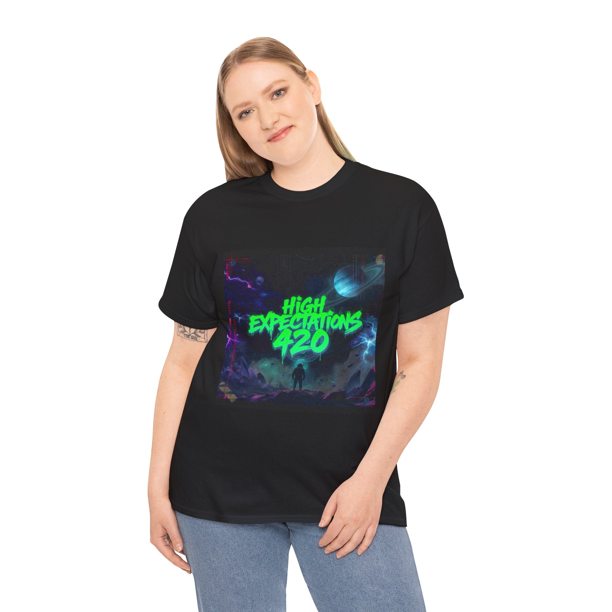 420 High Expectations Tee — Neon Smoke Graphic T-Shirt