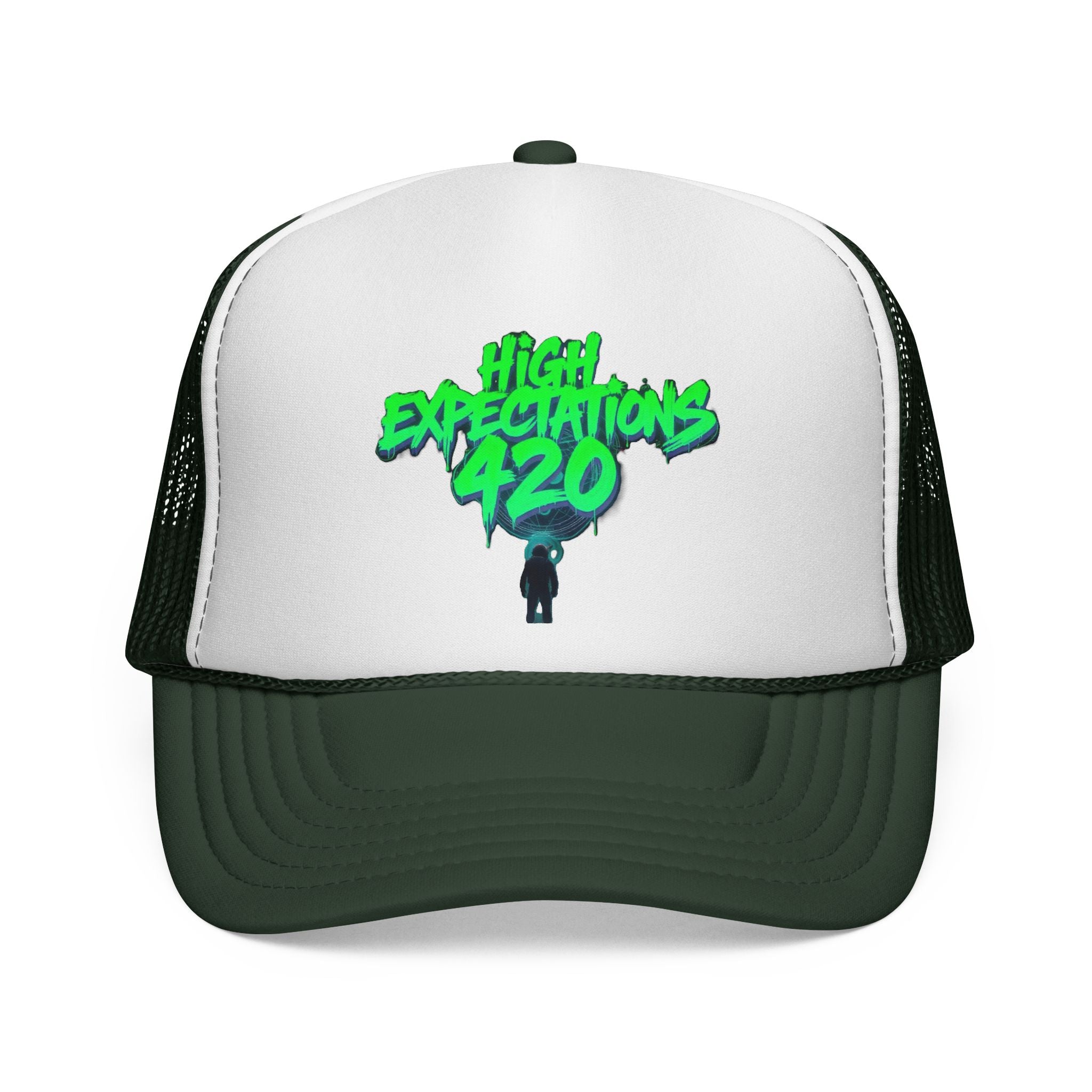 Trucker Cap — "High Expectations 420" Graphic Mesh Hat