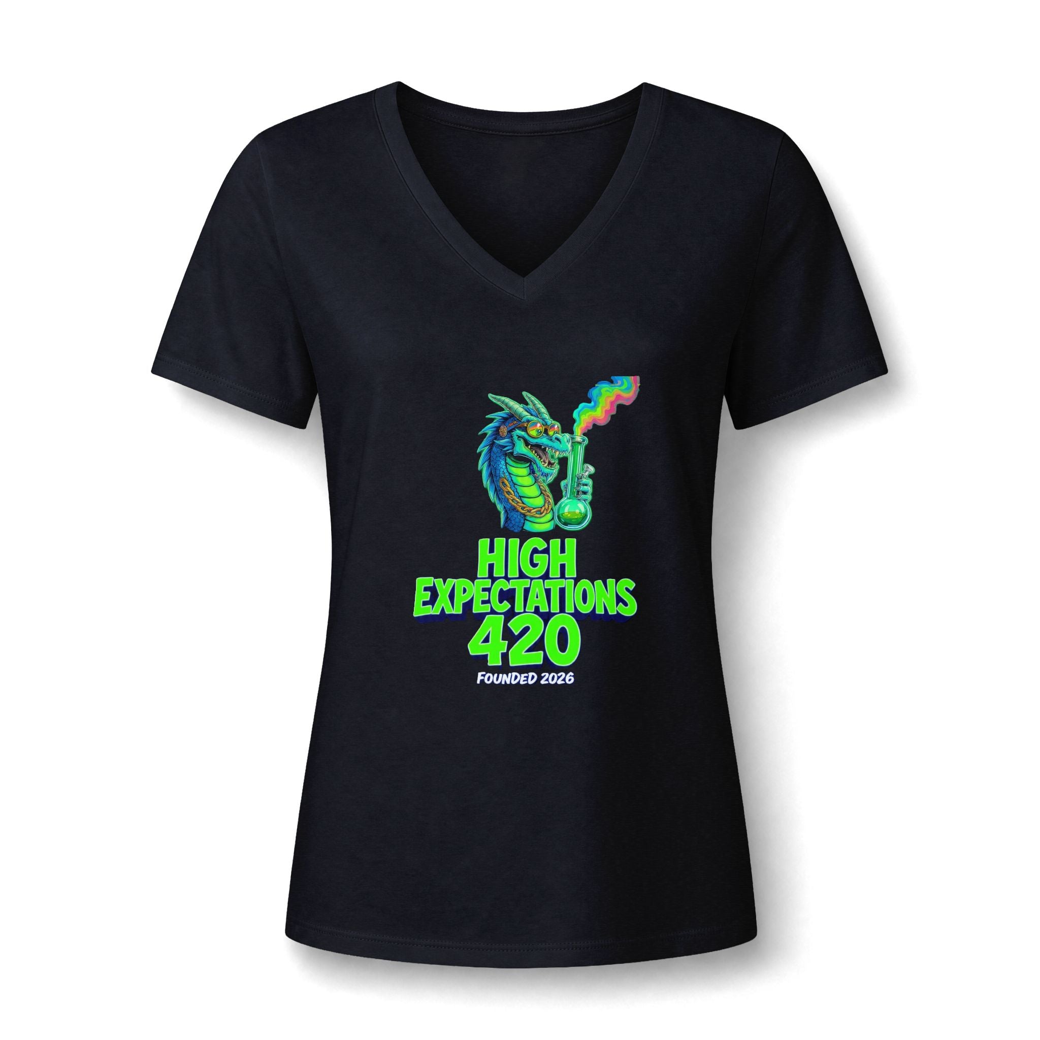 Women's V-Neck Tee — Puff the Magic Dragon HE420 Shirt