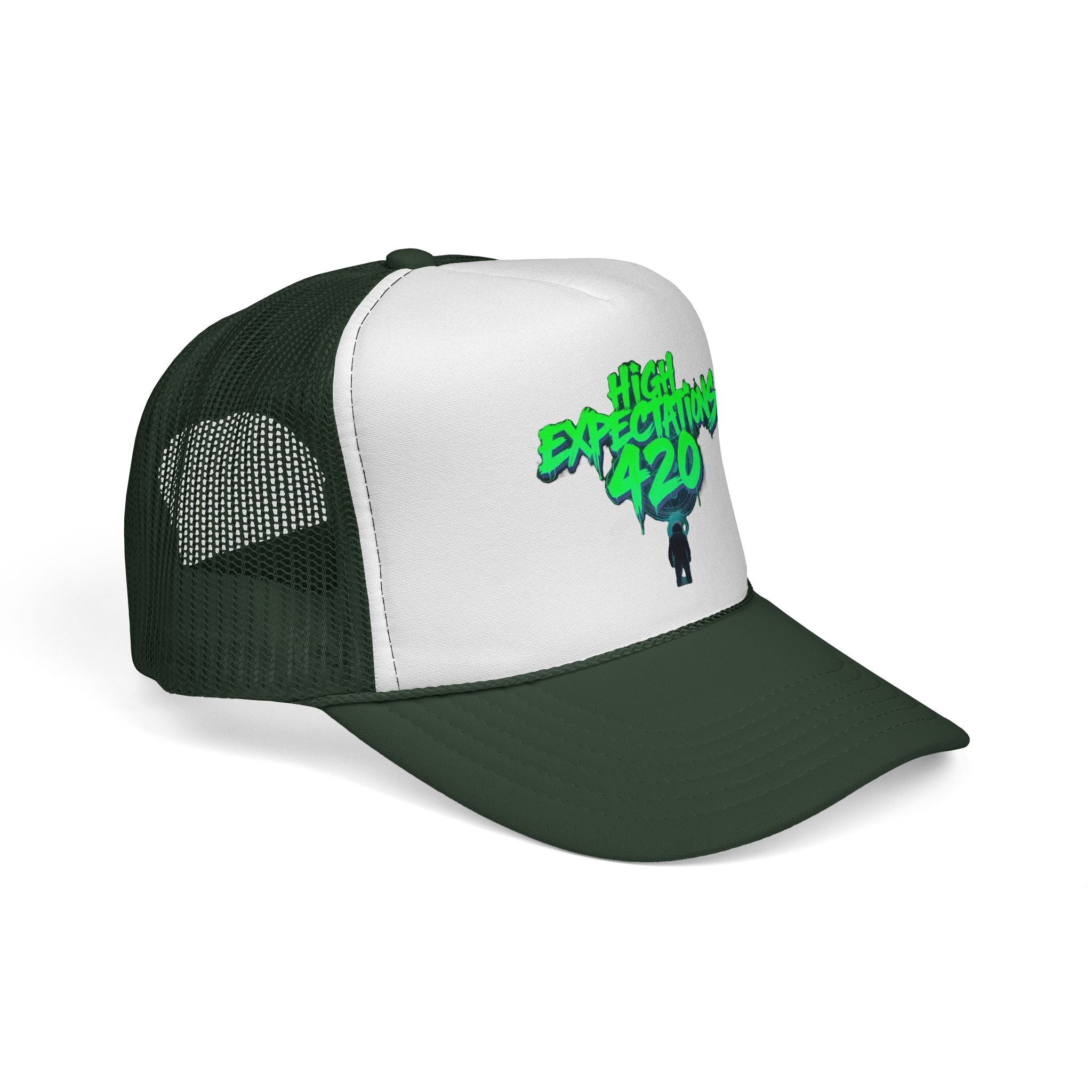 Trucker Cap — "High Expectations 420" Graphic Mesh Hat