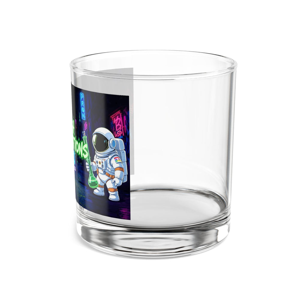 High Expectations 420 Rocks Glass — Neon Dragon Astronaut 10oz