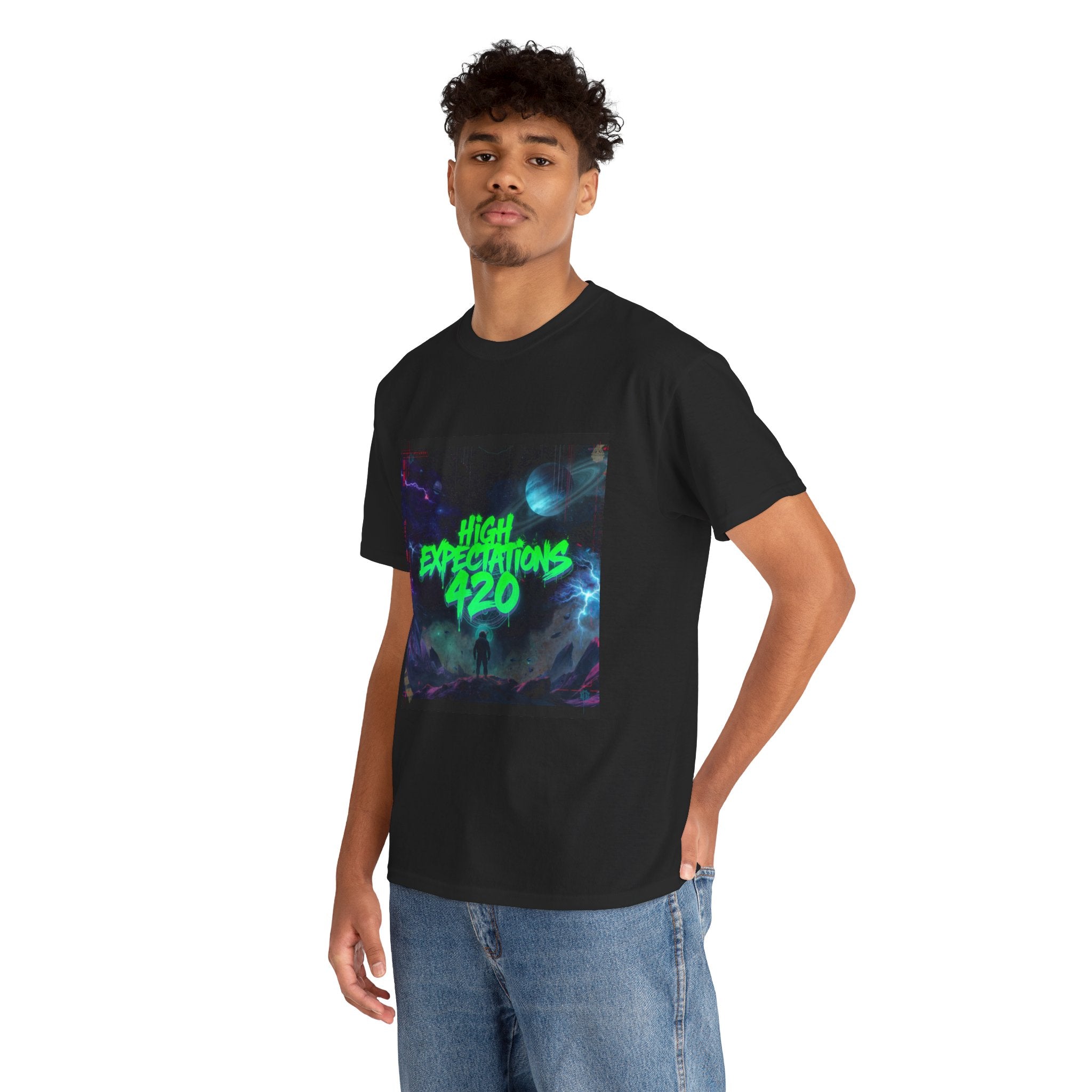 420 High Expectations Tee — Neon Smoke Graphic T-Shirt