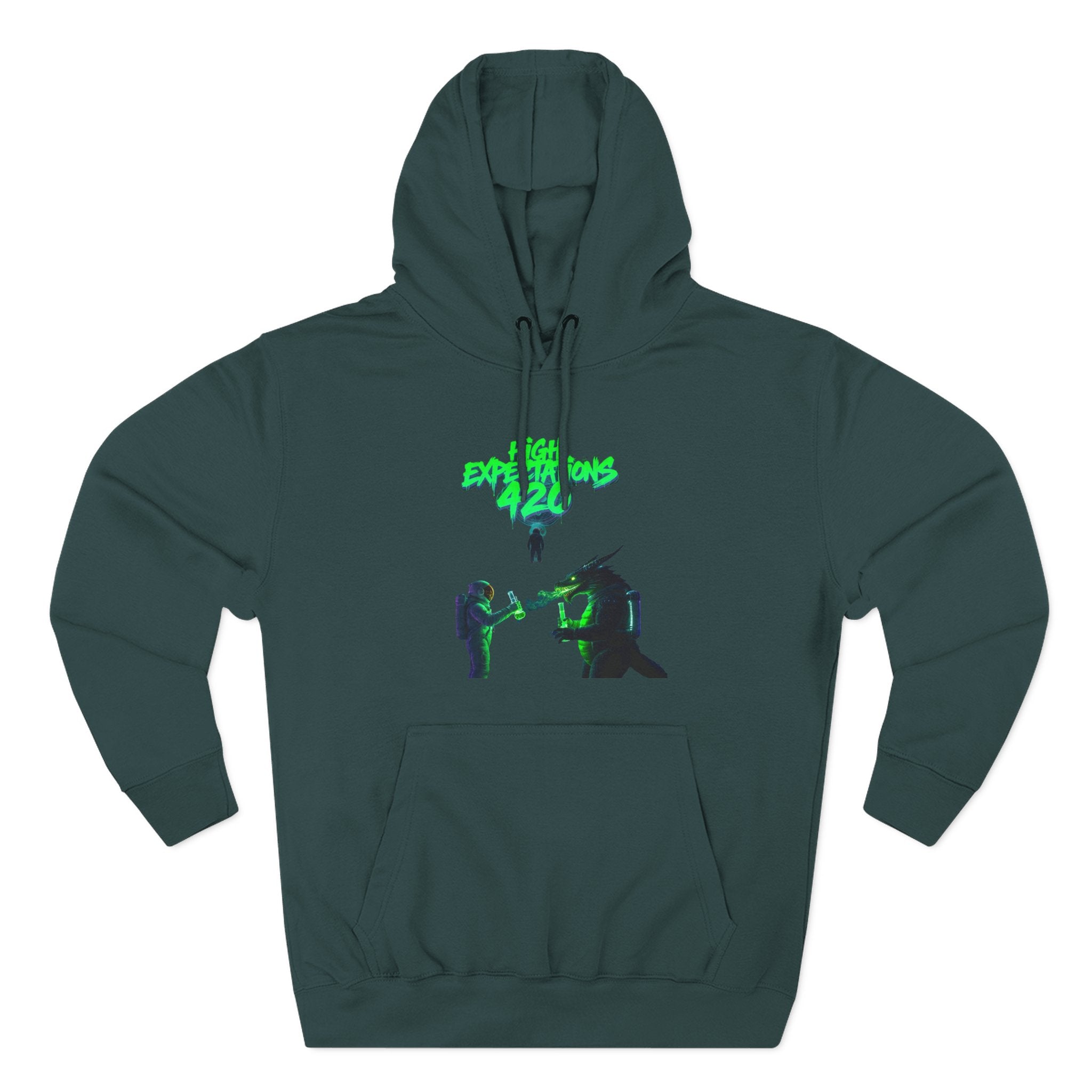 Fleece Hoodie - Neon Concert Photo Graphic "Dank Zilla"