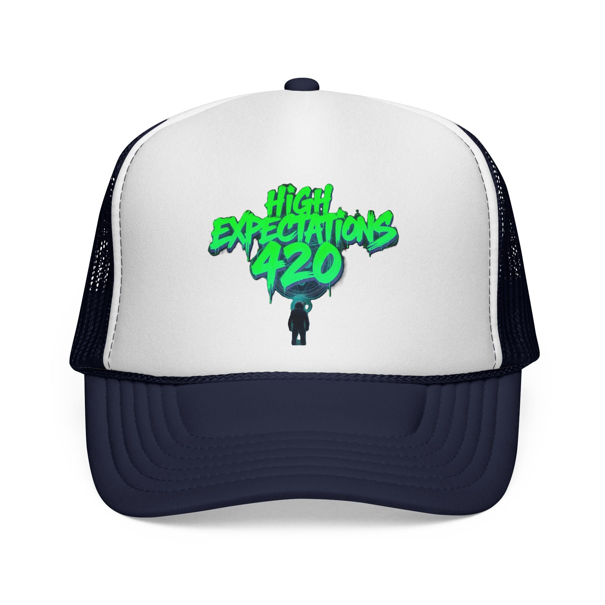Trucker Cap — "High Expectations 420" Graphic Mesh Hat