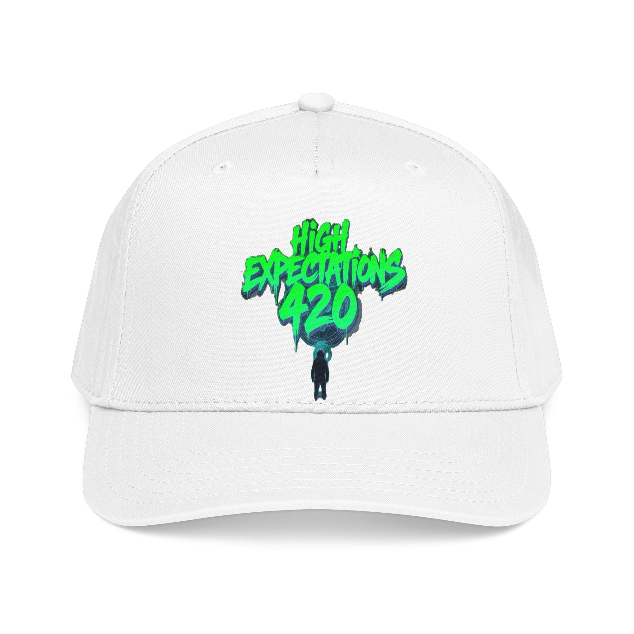 Mid Profile Baseball Cap — 'High Expectations 420' Graphic Hat