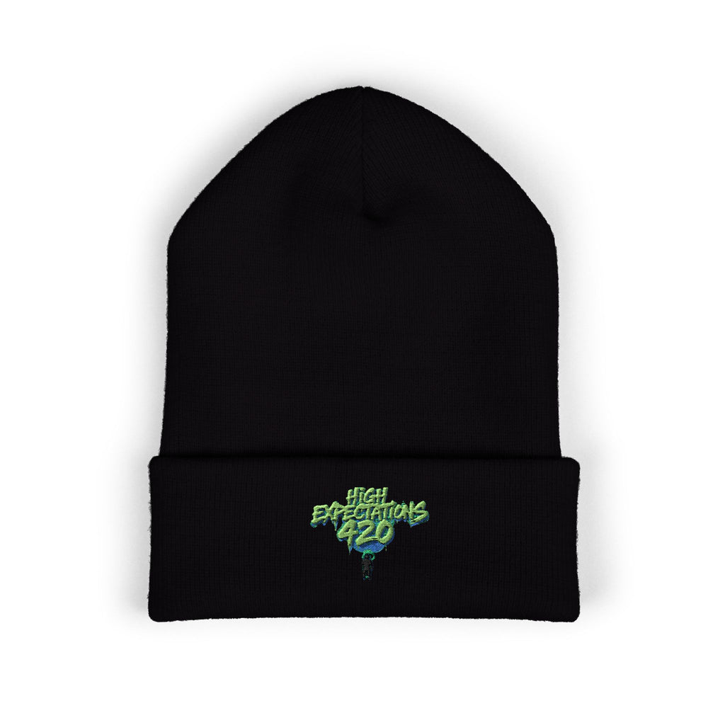 HE420 Logo Beanie — Classic Embroidered Cuffed Knit Hat