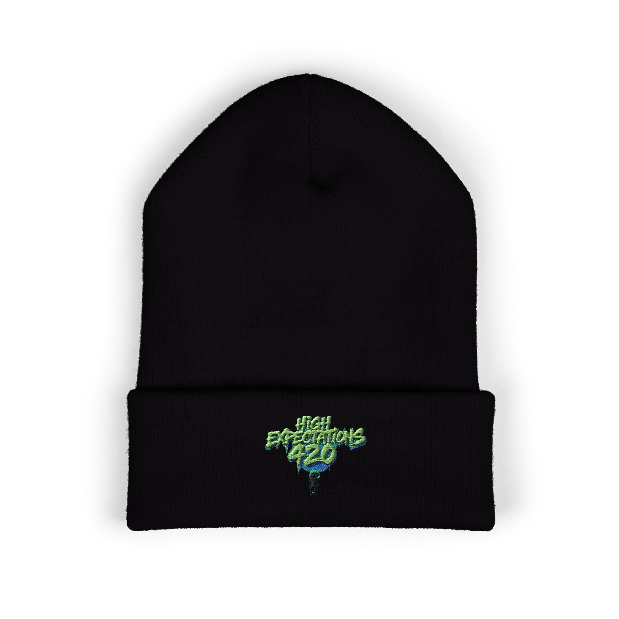 HE420 Logo Beanie — Classic Embroidered Cuffed Knit Hat
