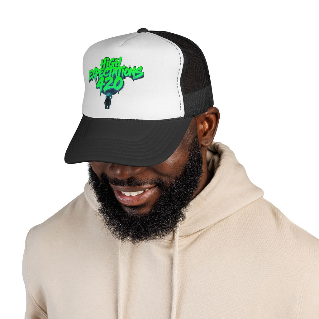 Trucker Cap — "High Expectations 420" Graphic Mesh Hat