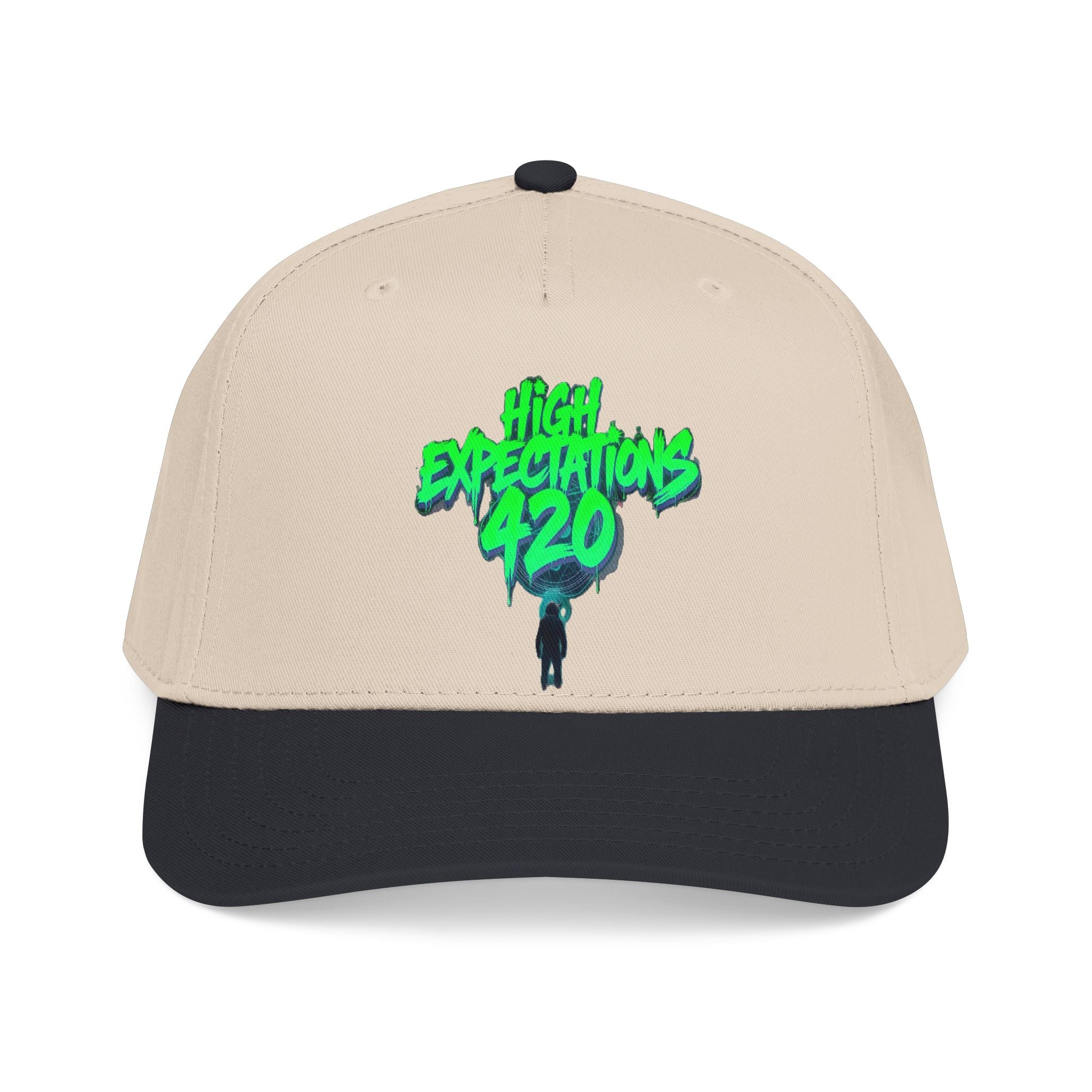 Mid Profile Baseball Cap — 'High Expectations 420' Graphic Hat