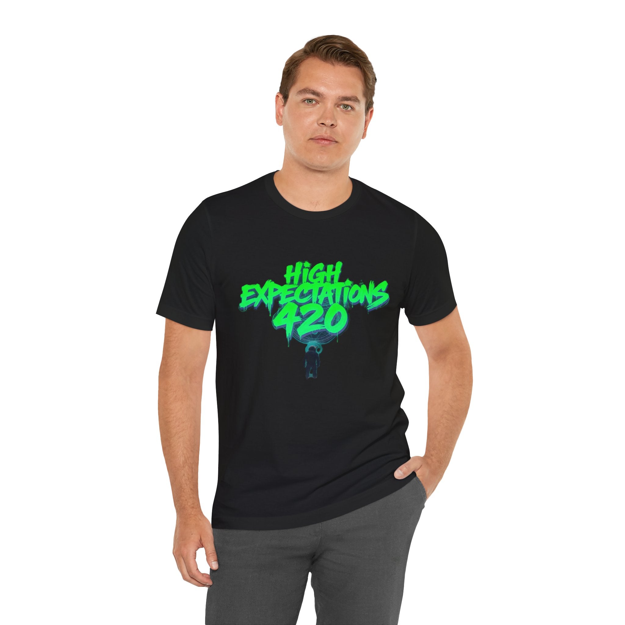 High Expectations 420 Tee — Neon Smoke Graphic T-Shirt