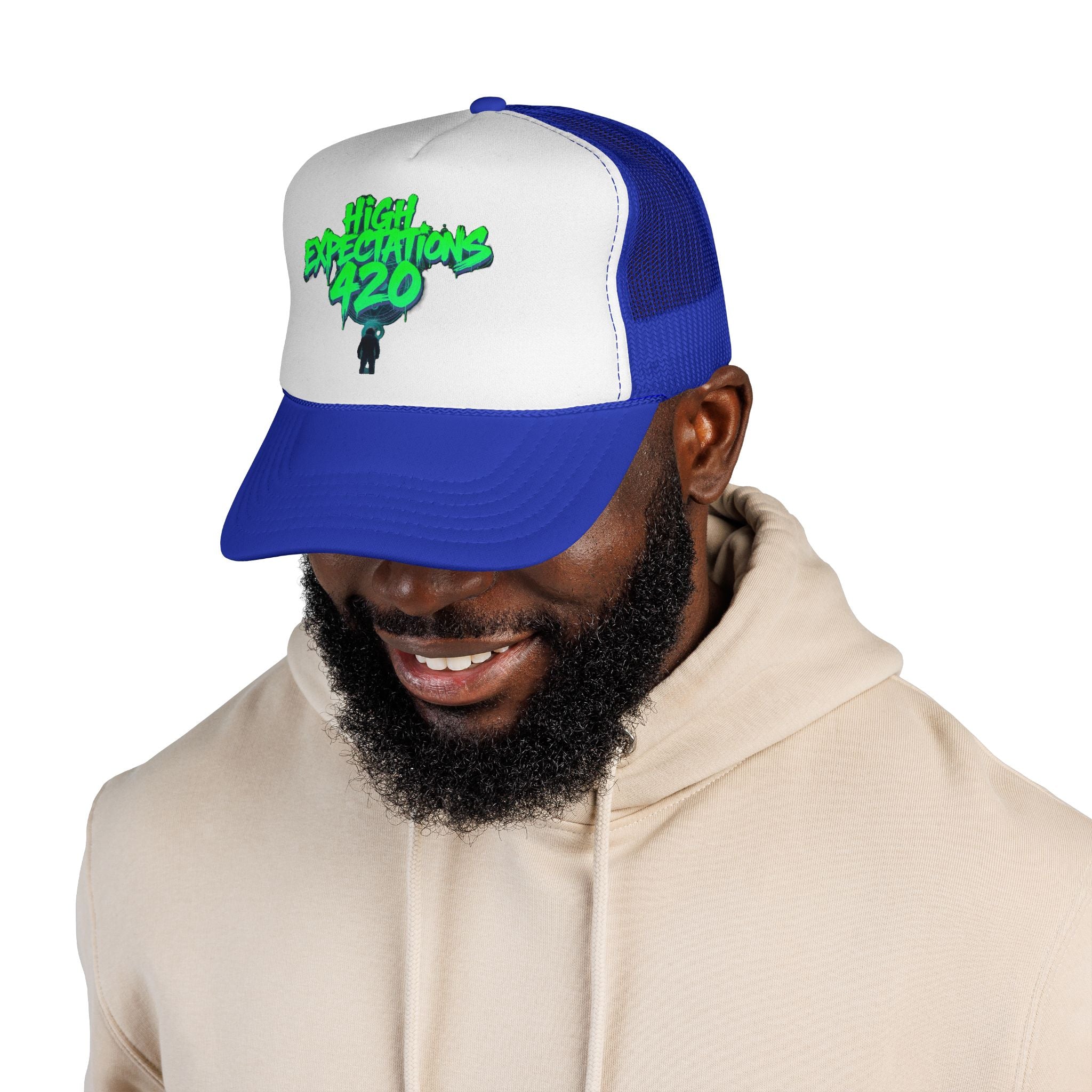 Trucker Cap — "High Expectations 420" Graphic Mesh Hat