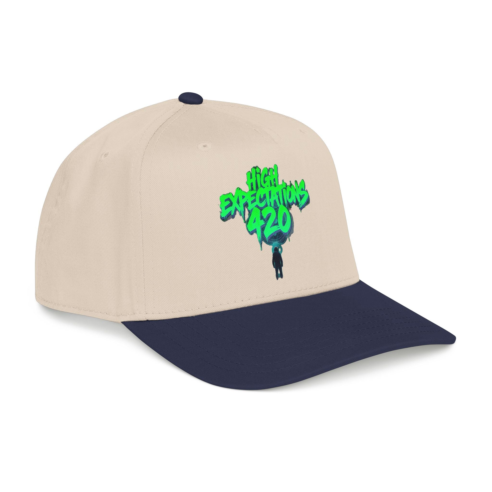 Mid Profile Baseball Cap — 'High Expectations 420' Graphic Hat