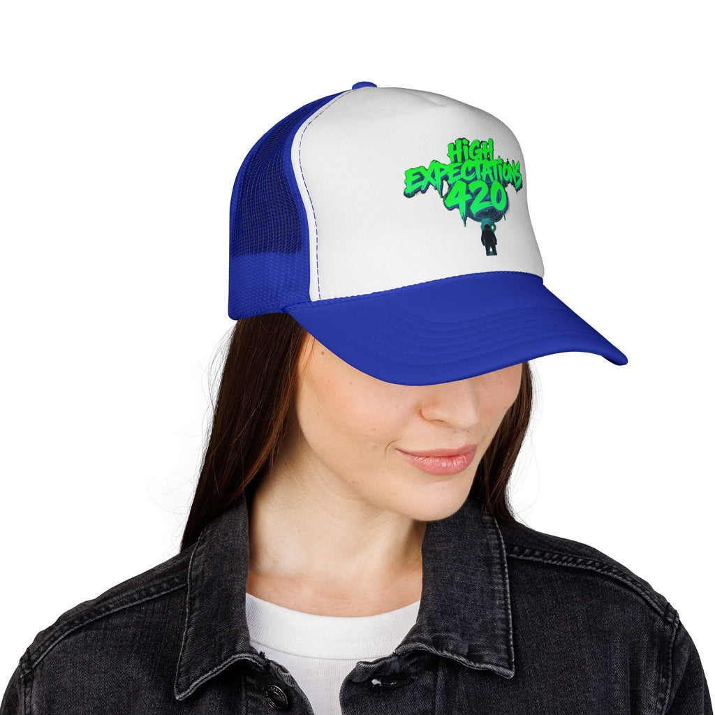 Trucker Cap — "High Expectations 420" Graphic Mesh Hat