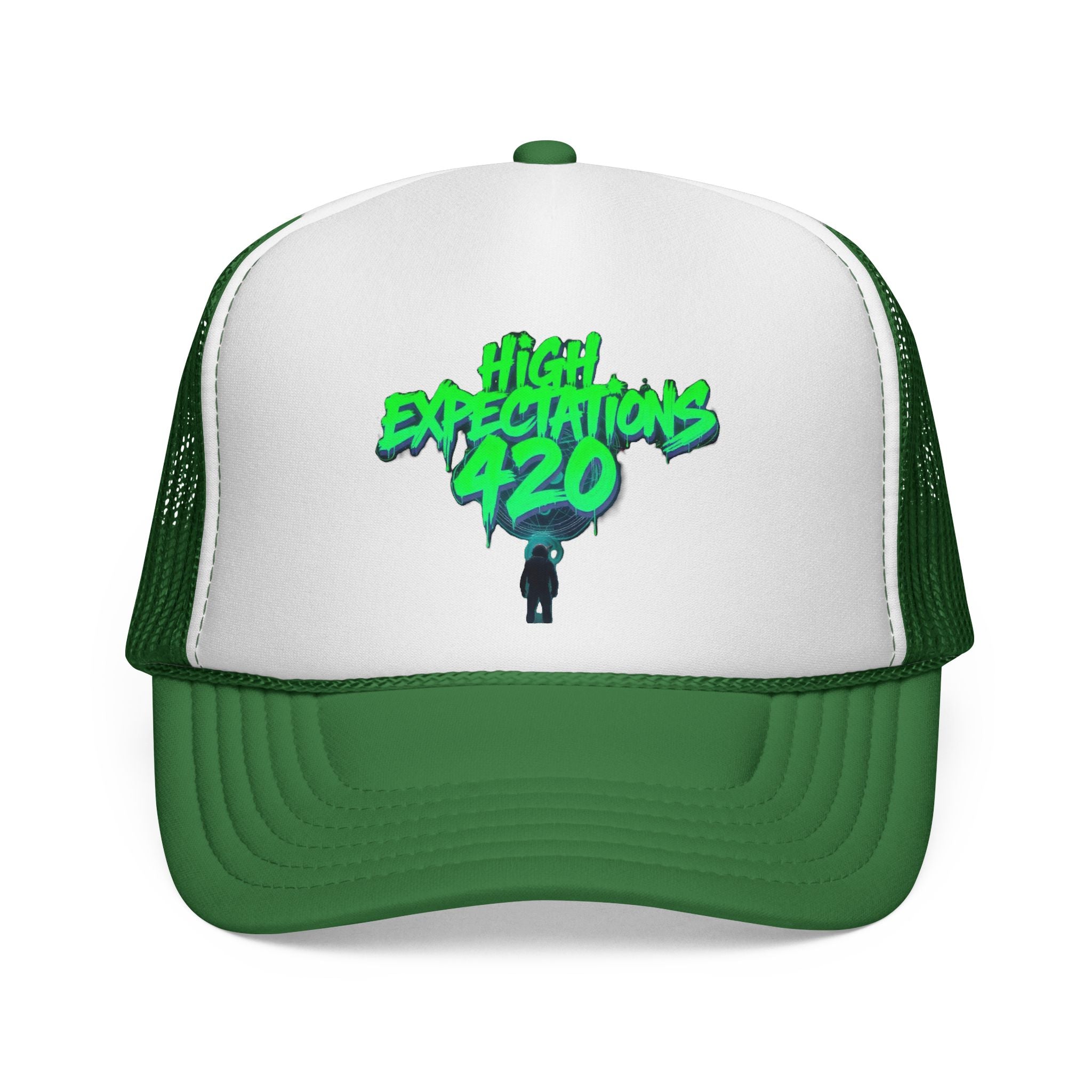 Trucker Cap — "High Expectations 420" Graphic Mesh Hat