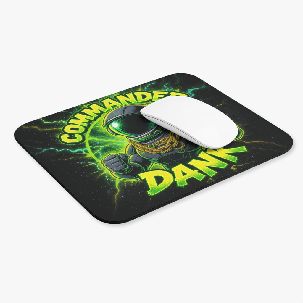 Commander Dank Mouse Pad — Neon Gamer Astronaut Desk Mat
