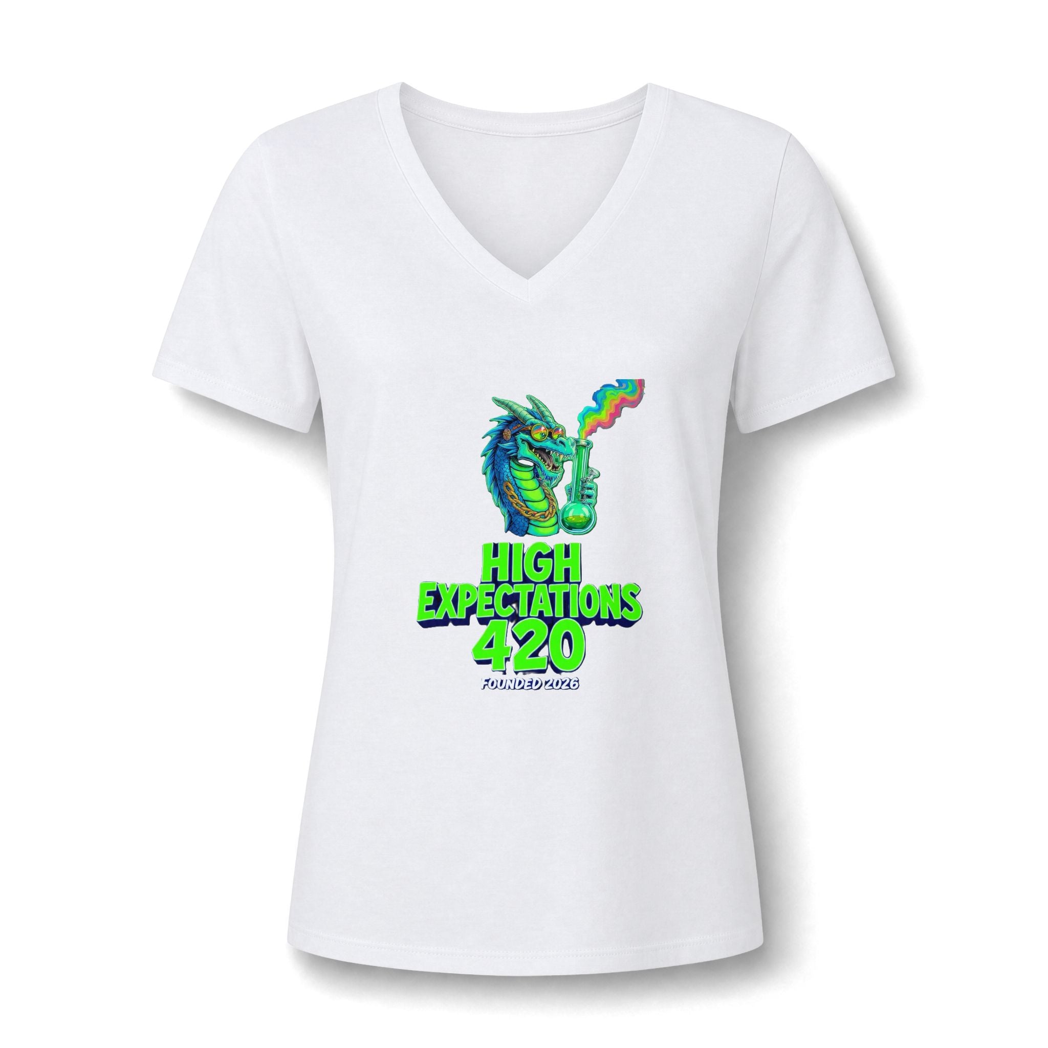 Women's V-Neck Tee — Puff the Magic Dragon HE420 Shirt