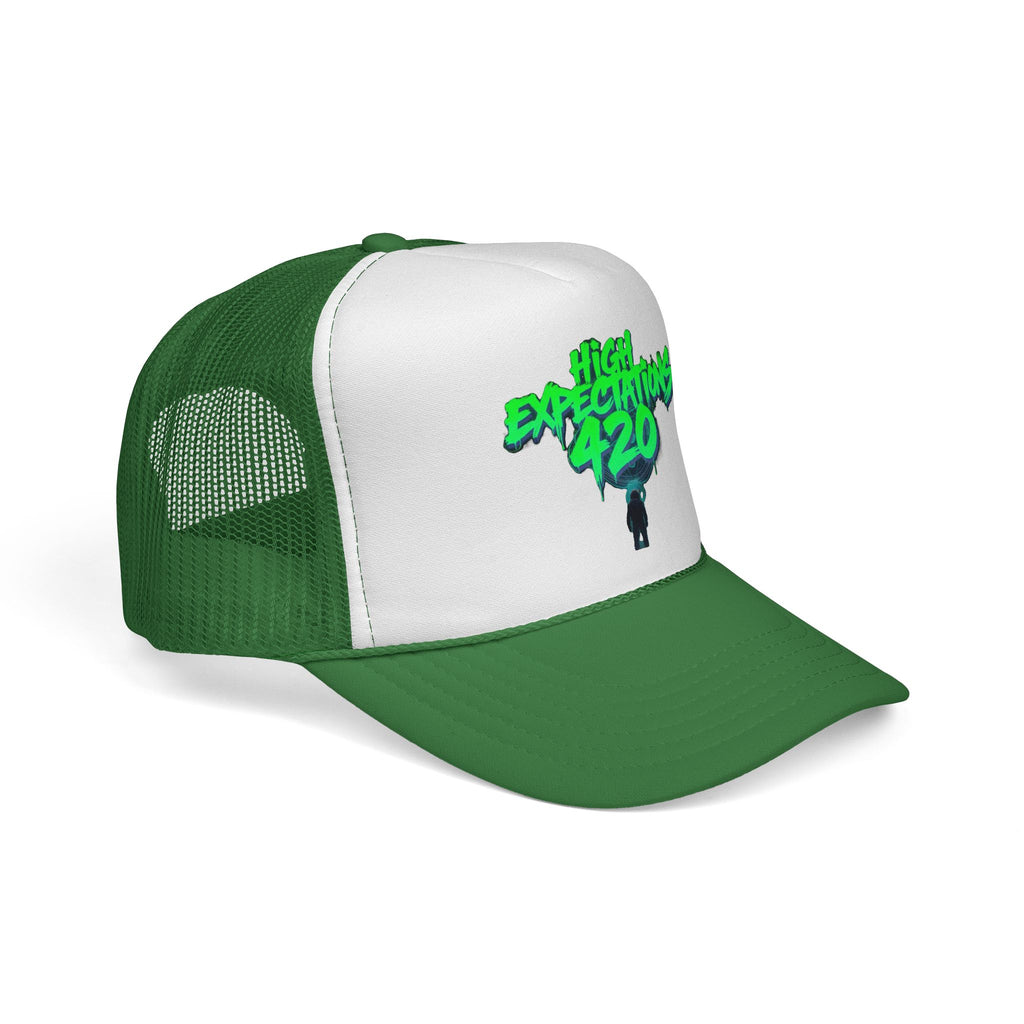 Trucker Cap — "High Expectations 420" Graphic Mesh Hat