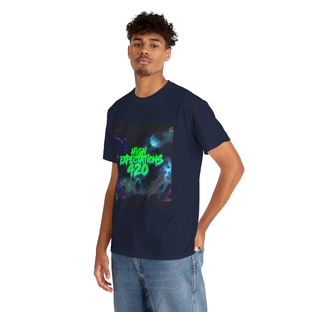 420 High Expectations Tee — Neon Smoke Graphic T-Shirt