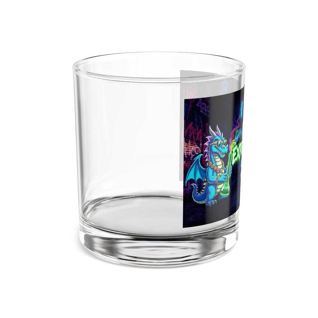 High Expectations 420 Rocks Glass — Neon Dragon Astronaut 10oz