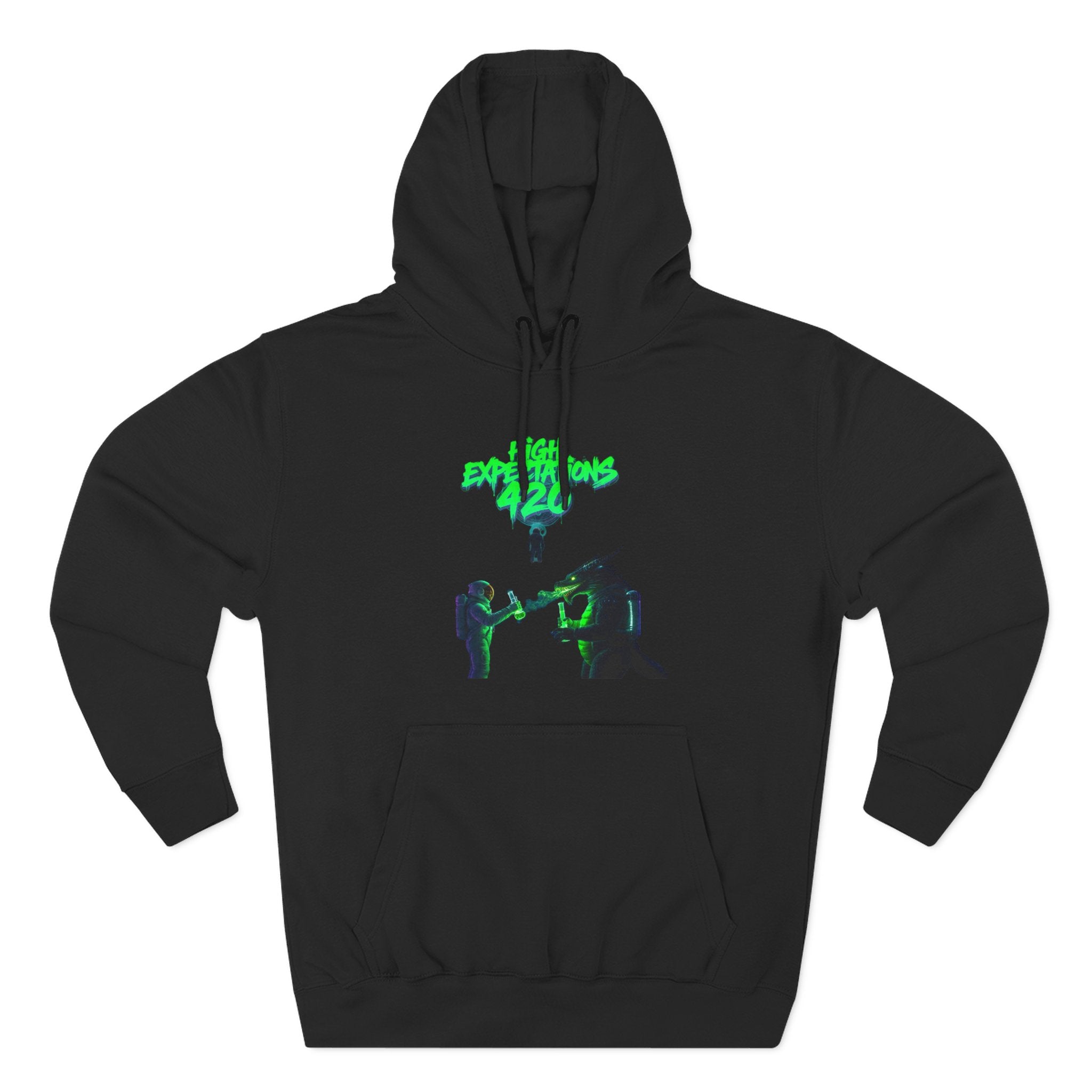 Fleece Hoodie - Neon Concert Photo Graphic "Dank Zilla"